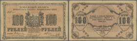 Russia: Siberia & Urals - Orenburg, 100 Rubles 1917, P.S978, slightly yellowed paper with some folds, small tears along the borders and tiny hole at c...
