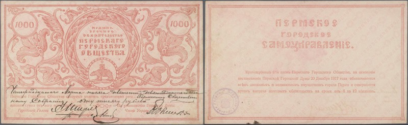 Russia: Siberia & Urals, Perm City Municipality 1000 Rubles 1919 P. S989a, never...
