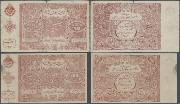 Russia: pair of the 5000 Rubles Bukhara Peoples Republic 1922 second issue, P.S1...