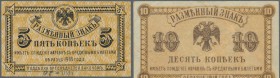 Russia: East Siberia, FAR EAST PROVISIONAL GOVERNMENT (Временное Правительство Дальнего Востока), set of 2 notes containing 5 and 10 Kopeks ND(1920) P...