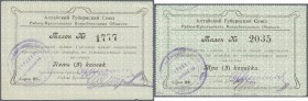 Russia: Altai Government Union of Workers and Farmes of Consumption Companies pair with 3 and 5 Kopeks ND(1923, P.S1262, 1263, both in UNC condition (...