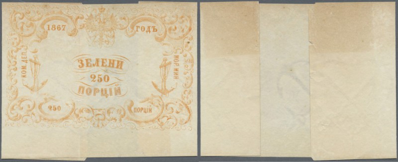 Russia: Receipt of the Ministry of the Sea for 250 portions of herbage 1867, P.N...
