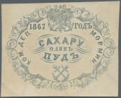 Russia: Receipt of the Ministry of the Sea for 1 pud (= 40 pounds) sugar 1867, P.NL (Denisov 67.27), several small graffities on back, otherwise perfe...