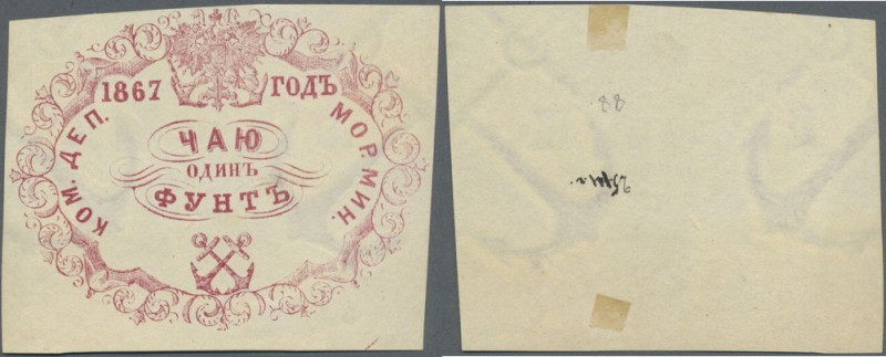 Russia: Receipt of the Ministry of the Sea for 1 pound tea 1867, P.NL (Denisov 6...