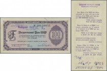 Russia: The State Bank of the USSR - travellers cheque 100 Rubles ND(1961), P.NL (Istomin 7.7.5), two larger holes at left border and slightly stained...