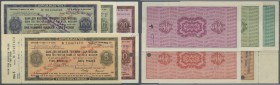 Russia: The Bank for Foreign Trade of the USSR - travellers cheque set with 5 cheques 5, 10, 20, 50 and 100 Rubles Rubles ND(1970 and 1974), P.NL (Ist...
