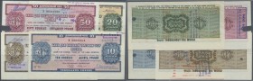 Russia: The Bank for Foreign Trade of the USSR - travellers cheque set with 4 cheques 5, 10, 20 and 50 Rubles ND(1978), P.NL (Istomin 7.13.1-7.13.4), ...