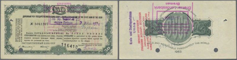 Russia: The State Bank of the USSR - travellers cheque 50 Pounds 1963, P.NL (Ist...