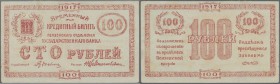Russia: Central Region, Penza branch, office of the State Bank 100 Rubles 1917, P.NL (Kardakov 1.28.5), very nice condition with slightly stained pape...