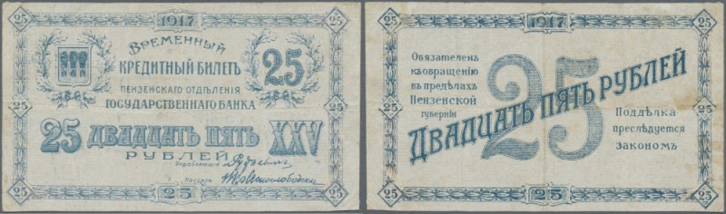 Russia: Central Region, Penza branch, office of the State Bank 25 Rubles 1917, P...