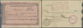 Russia: East Siberia, Zeya Treasury (Зейское Казначейство), 250 Rubles ND(1919) P.NL (K.11.43.3) with small border tears and lightly stained on back s...
