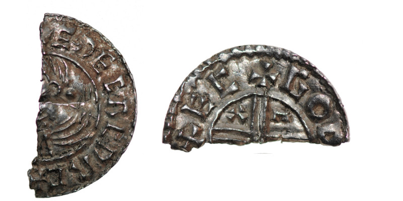 England. Aethelred II. 978-1016. AR Half Penny (10mm, 0.57g). Crux type (BMC iii...