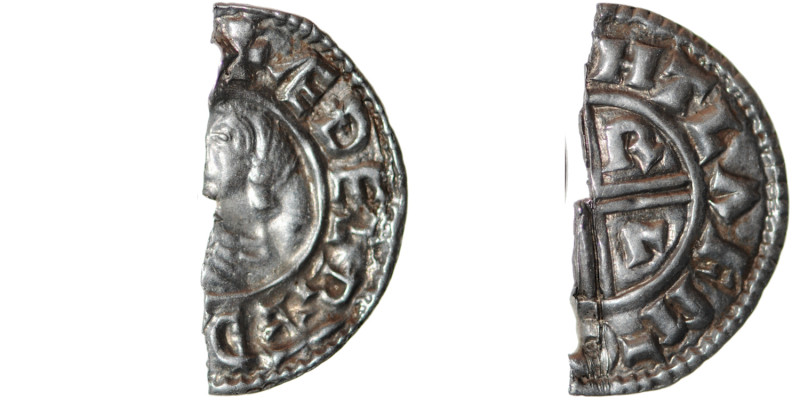 England. Aethelred II. 978-1016. AR Half Penny (11mm, 0.79g). Crux type (BMC iii...