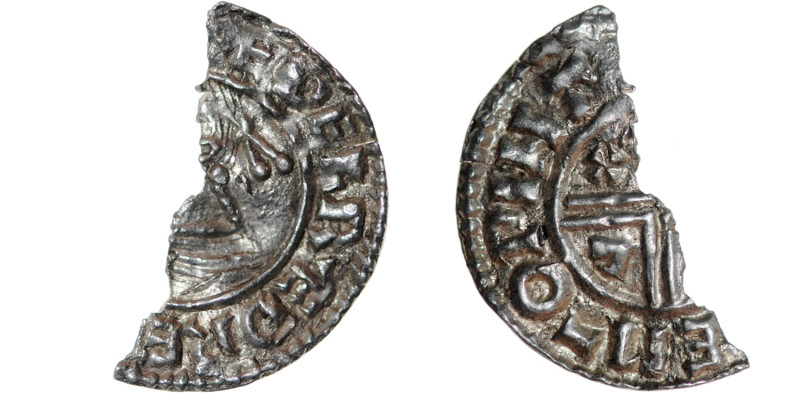 England. Aethelred II. 978-1016. AR Half Penny (10mm, 0.80g). Intermediate Small...