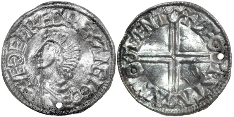 England. Aethelred II. 978-1016. AR Penny (10mm, 1.56g, 10h). Long Cross type (B...