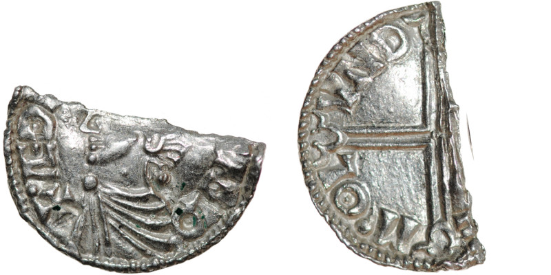 England. Aethelred II 978-1016. AR Half Penny (11mm, 0.98g). Long Cross type (BM...