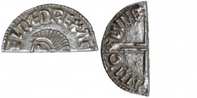 England. Aethelred II. 978-1016. AR Half Penny (10mm, 0.85g). Long Cross type (BMC IVa, Hild. D). London mint; uncertain moneyer. Struck circa 997-100...