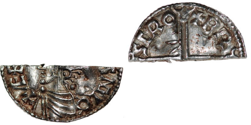 England. Aethelred II 978-1016. AR Half Penny (10mm, 0.97g, 9h). Long Cross type...