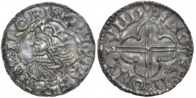 England. Cnut the Great, 1016-1035. AR penny (19mm, 1.00g, 10h). Quatrefoil type (BMC viii, Hild. E), London mint; moneyer Leofric. Struck circa 1016-...
