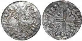 England. Cnut the Great, 1016-1035. AR penny (19mm, 0.93g, 1h). Quatrefoil type (BMC viii, Hild. E), Southampton mint; moneyer Aelfsige. Struck circa ...