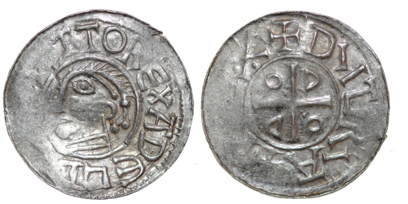 Germany. Saxony. Goslar. Otto III 983-1002. AR Denar (19mm, 1.39g). [O]TTO REX A...