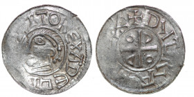 Germany. Saxony. Goslar. Otto III 983-1002. AR Denar (19mm, 1.39g). [O]TTO REX ADEL[EIDA], head left / DIIGRIA + [RE]X, cross in angels O D D O. Dbg. ...