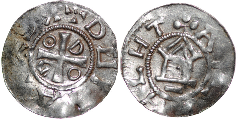 Germany. Saxony. Goslar. Otto III 983-1002. AR Denar (19mm, 1.48g). +DGII[A+REX]...
