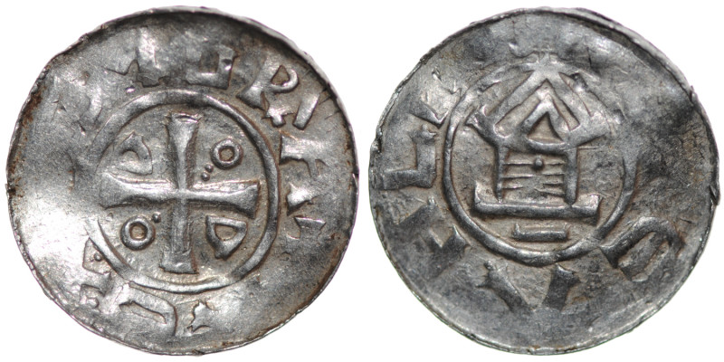 Germany. Saxony. Goslar. Otto III 983-1002. AR Denar (18mm, 1.36g). [+DII]GRA[+R...