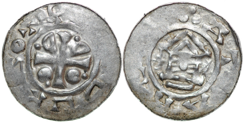 Germany. Saxony. Otto-Adelheid type denar after 983. AR Denar (19mm, 1.24g). Cro...