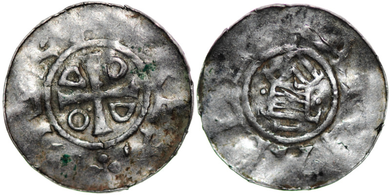 Germany. Saxony. Otto III 983-1002. AR Obol (14mm, 0.55g). Goslar mint [+DIGRA+R...