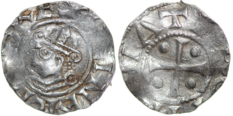Germany. Saxony. Heinrich II 1002-1024. AR Denar (16mm, 1.75g). Dortmund mint. [...