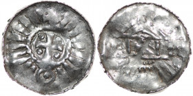 Germany. Archdiocese of Magdeburg. Anonymous. AR Denar (Sachsenpfennig) (20mm, 1.13g). Uncertain mint. Pseudo legends, temple, across II+II, on opposi...