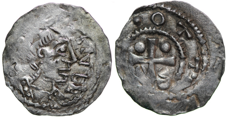 Germany. Franconia. Otto III 983-1002. AR Denar (18mm, 1.12g). Würzburg mint. S ...