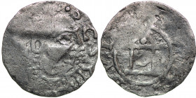 Germany. Franconia. Würzburg. Meginhard I 1018-1034. AR Denar (17mm, 0.80g). Würzburg mint. .SC SKIL[IANVS], head right / Church with annulet in cente...