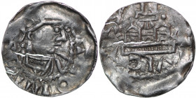 Germany. Swabia. Alwich I 999-1001 and Otto III 983-1002. AR Denar (16mm, 0.82g). Strasbourg mint. OTTO IMP [AVG], crowned bust right / [ALV]VICVS [EP...