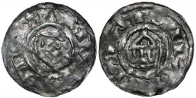Germany. Swabia. Time of Bishop Werner II 1065-1077. AR Denar (21.5mm, 0.96g). Strasbourg mint. Head left / Church. Dbg. 1797; Hatz (1965), 5. Very Fi...