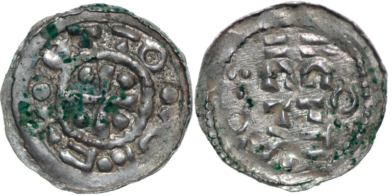 Germany. Swabia. Esslingen. Otto I - Otto III 936 - 1002. AR Denar (17.5mm, 1.06...
