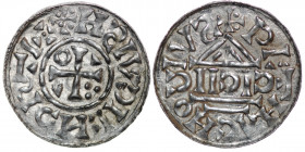 Germany. Bavaria. Heinrich IV (II) 1002-1009. AR Denar (19.5mm, 1.10g). Regensburg mint; moneyer IIϽIϽ. +HSIVCICHCRTI+, cross with three pellets in on...