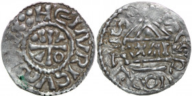 Germany. Bavaria. Heinrich IV (II) 1002-1009. AR Denar (21mm, 1.47g). Salzburg mint; moneyer WAI. ⸪HEINRICVSDVX, cross with three pellets in one angle...