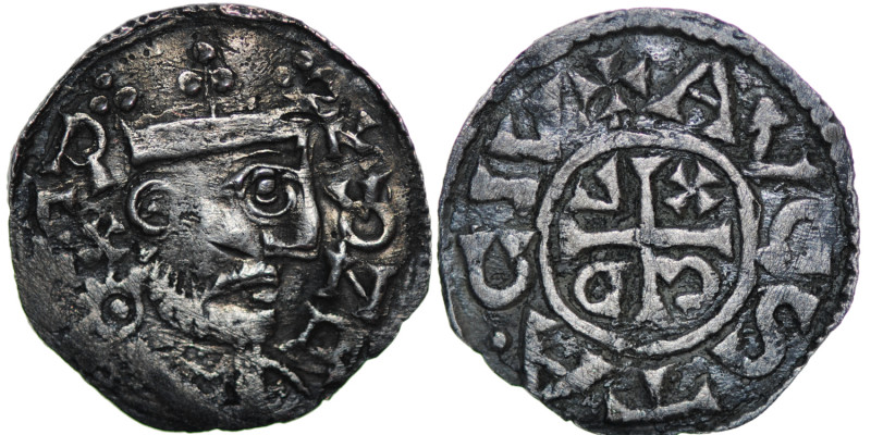 Germany. Bavaria. Konrad II 1024-1039. AR Denar (20mm, 1.57g). Augsburg mint. Cr...
