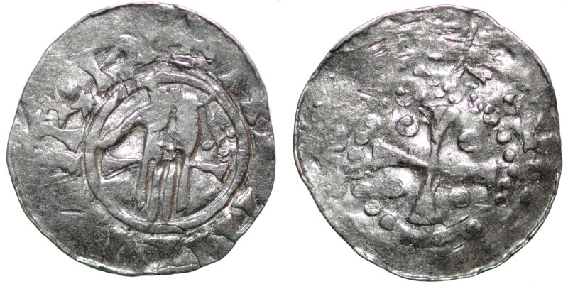 Germany. Saxony. Bernhard II 1011-1059. AR Denar (16mm, 1.09g). Lüneburg mint. S...