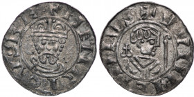 The Netherlands. Groningen. Wilhelm 1054-1076. AR Denar (18mm, 0.82g). HENRICVSRE+, crowned bust facing / +VVIIHEINIVS, head right, behind cross with ...
