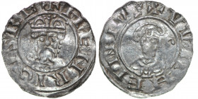 The Netherlands. Groningen. Wilhelm 1054-1076. AR Denar (18mm, 0.54g). HENRICVSRE+, crowned bust facing / +VVIIHEINIVS, head right. Ilisch 18.9; Dbg 5...