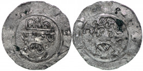 The Netherlands. Groningen. Wilhelm and Heinrich III/IV, 1054-1076. AR Denar (17mm, 0.90g). +[H]EN[RICVSRE]S, crowned bust facing / [+VVIIHEI]N[IVS], ...