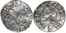 The Netherlands. Groningen. Wilhelm 1054-1076. AR Denar (18.5mm, 0.56g). HENRICVSRE+, crowned bust facing / +VVIIHEINIVS, head right, behind cross wit...