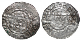 The Netherlands. Friesland. Bruno III 1038-1057. AR Denar (17mm, 0.55g). Uncertain mint. [+HE]NRIC[VS RE], crowned head right, cross-tipped scepter be...