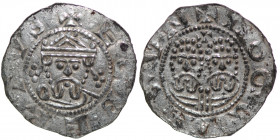 The Netherlands. Friesland. Ekbert II 1068-1077. AR Denar (19mm, 0.74g). Dokkum mint. +ECBERTVS, crowned bearded bust facing / +DOGGIИGVИ, two adjacen...