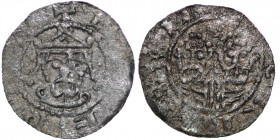 The Netherlands. Friesland. Ekbert II 1068-1077. AR Denar (18mm, 0.52g). Uncertain mint. Crowned bearded bust facing / +E[CB]ER[__]Two adjacent busts ...