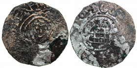 The Netherlands. Friesland. Contemporary forgery of Godfrey II 997-1069. AR Denar (17mm, 0.71g). Meer (Alkmaar?) mint. Struck circa 1060. [GODERIDVS],...