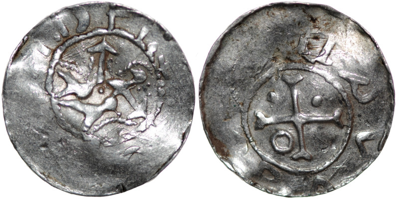 Pomerania? Slavic lands? 11th century. AR Denar (18mm, 1.42g). Unknown mint. Fig...